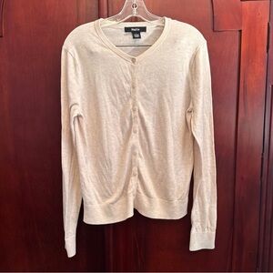 Maglia Cream Knit Cardigan Cashmere blend Size Large